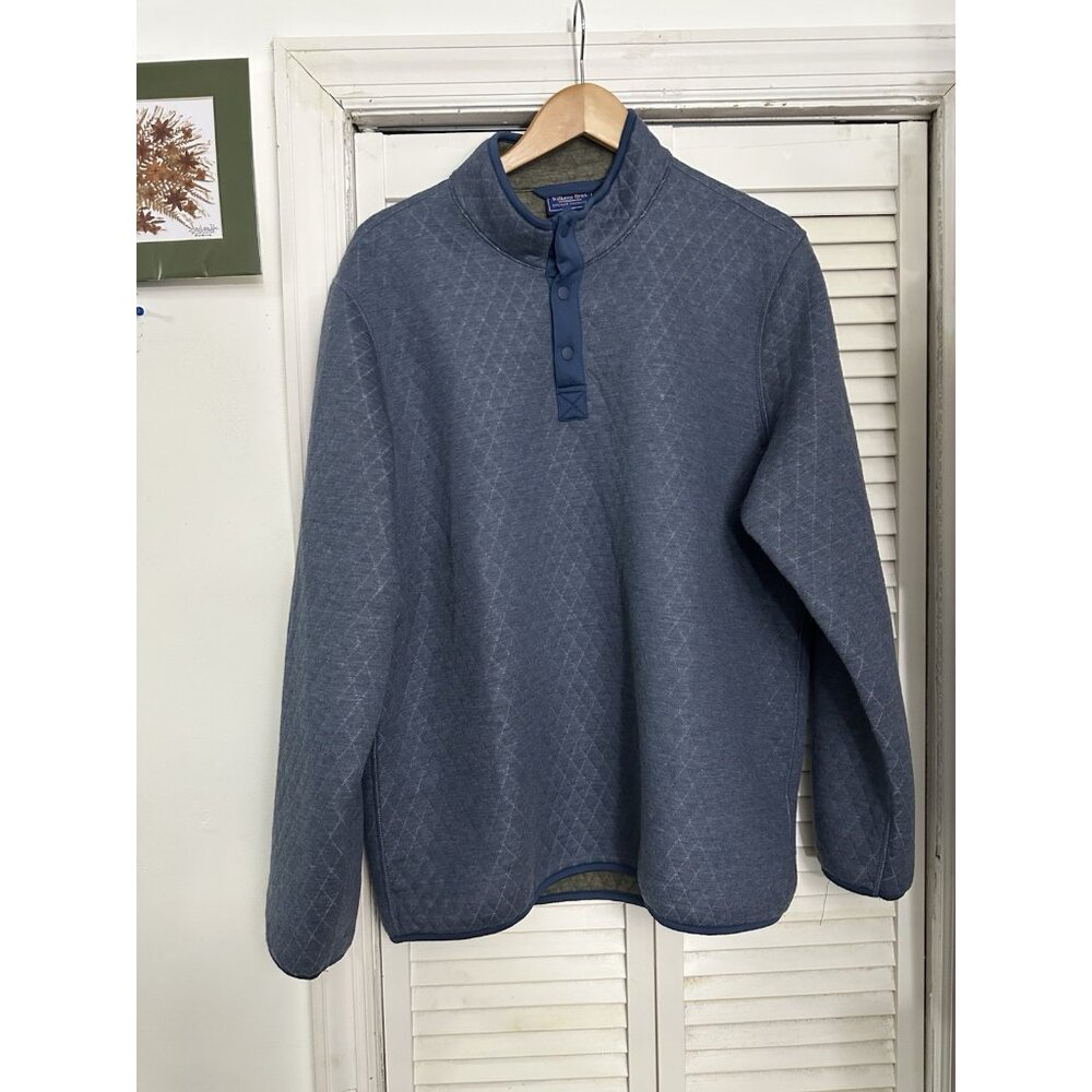 Wilkens Bros Heritage Collection Sweater Mens Size XXL Blue 1/4 Snap Quilted